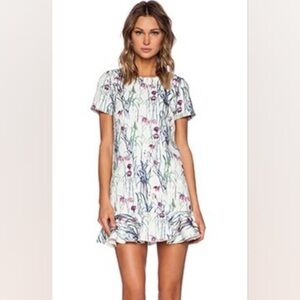 Sam & Lavi Floral Ruffle Dress White Textured Bijon Shift Dress Anthropologie